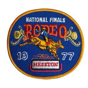 Vintage NFR Rodeo Patch National Finals 1977 Bull Rider Hesston Cowboy Western